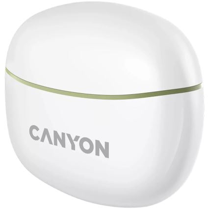 Canyon - Bezvadu stereo earphones True Bezvadu 500 mAh + 2x 40 mAh balta/zaļa