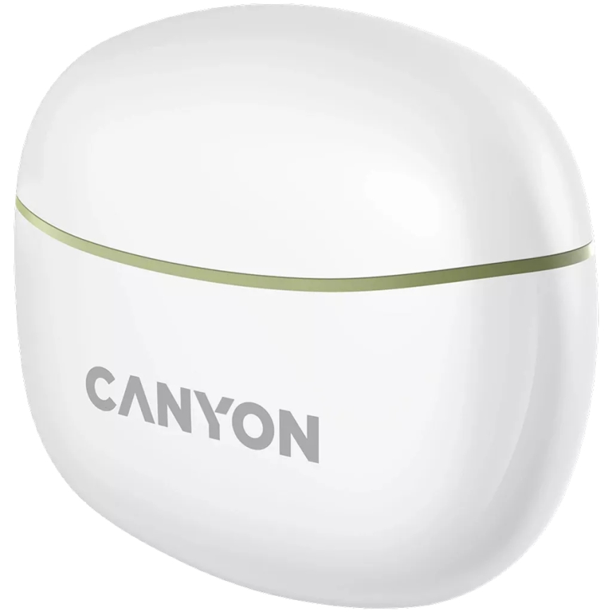 Canyon - Bezvadu stereo earphones True Bezvadu 500 mAh + 2x 40 mAh balta/zaļa