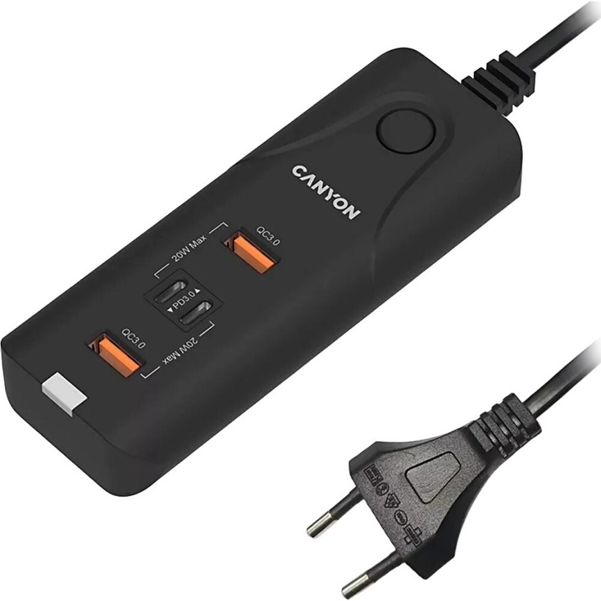 Canyon - Lādētājs 2xUSB A + 2xUSB C Power Delivery 20W
