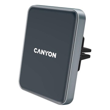 Canyon - Magnētiskais telefona turētājs automašīnai ar bezvadu uzlādes funkciju Qi 5V leņķa melna