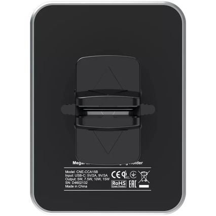 Canyon - Magnētiskais telefona turētājs automašīnai ar bezvadu uzlādes funkciju Qi 5V leņķa melna