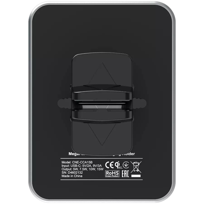 Canyon - Magnētiskais telefona turētājs automašīnai ar bezvadu uzlādes funkciju Qi 5V leņķa melna