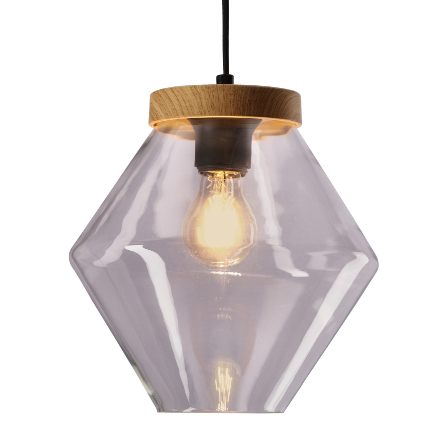 Caurspīdīgs pakaramais gaismeklis ar vadu BRELS 1xE27/40W/230V