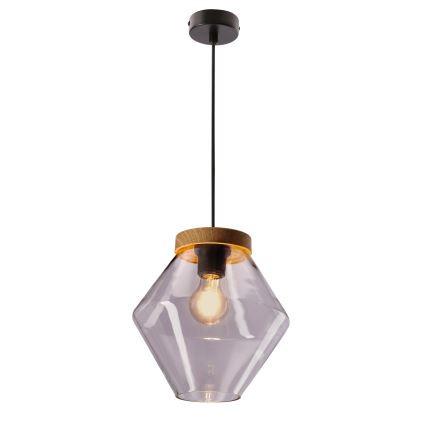 Caurspīdīgs pakaramais gaismeklis ar vadu BRELS 1xE27/40W/230V