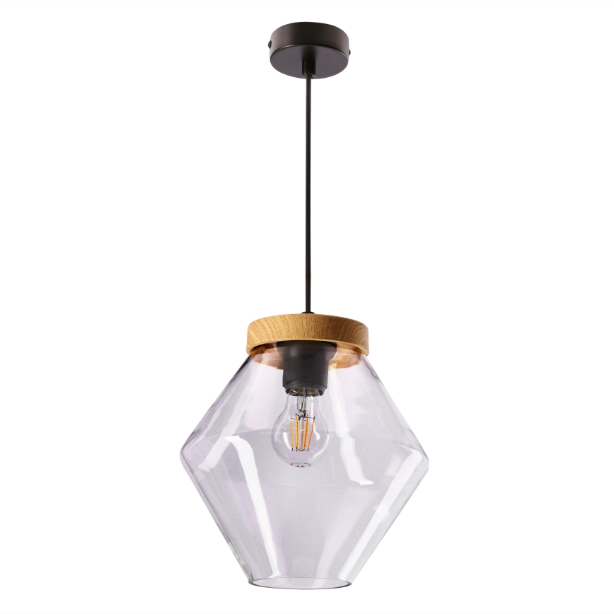 Caurspīdīgs pakaramais gaismeklis ar vadu BRELS 1xE27/40W/230V