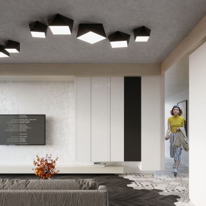 Ceiling Light HEXA 1×E27/60W/230V Black