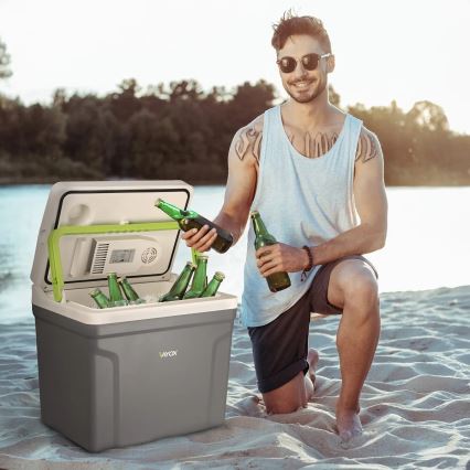Ceļojumu ledusskapis ar sildīšanas funkciju 27 l 230V/12V/24V pelēka