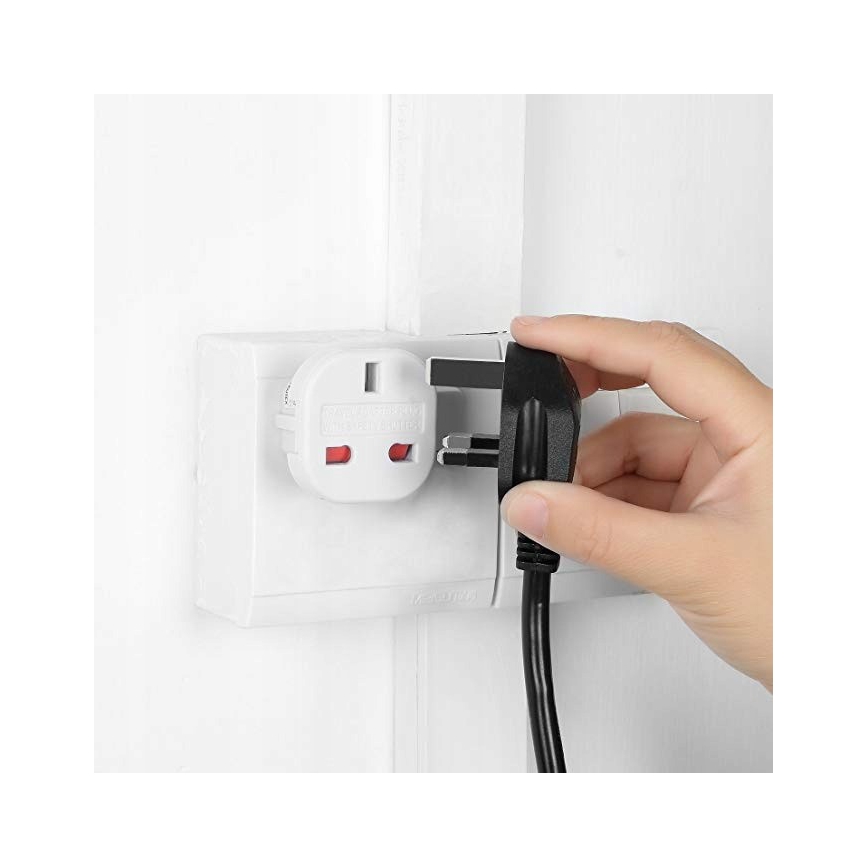 Ceļojumu pārveidotājs/adapteris UK/EU 230V balta
