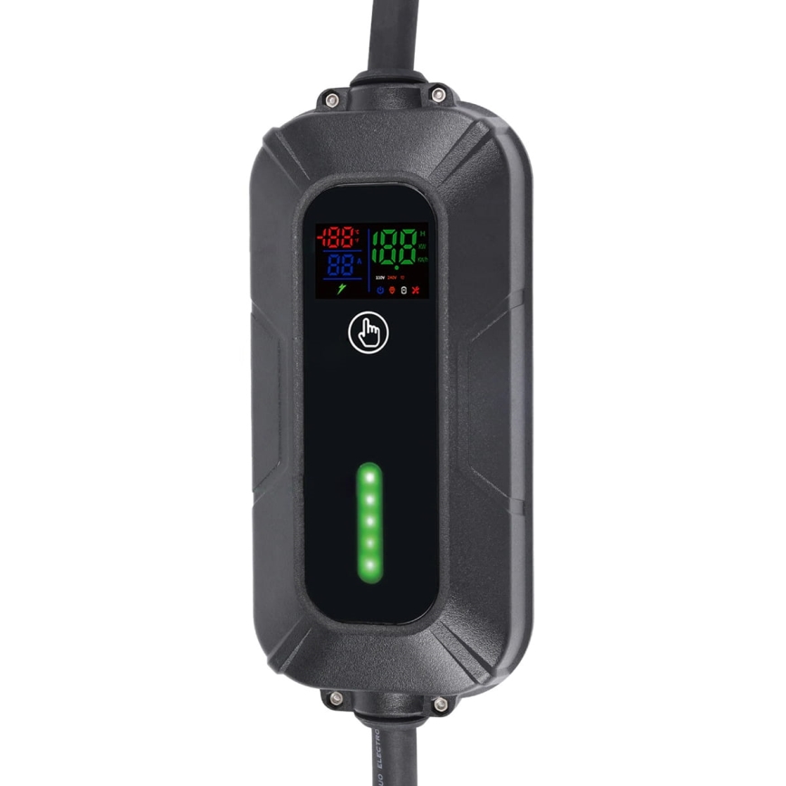 Ceļojumu uzlādes stacija elektromobiļiem EV/PHEV AC Type 2 16A/380V 11kW IP55 5m + adapteris 230V 3,7kW + apvalks