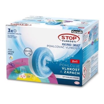 Ceresit - Tabletes gaisa mitruma savācējam 2 vienā AERO 360° 3x 450 g trīspaka
