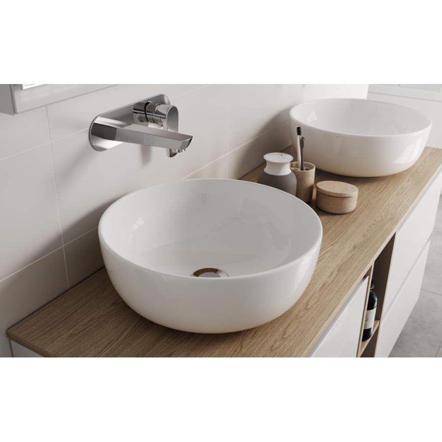 Cersanit K116-047-ECO - MODUO virsmas uzstādāma izlietne, Ø 35 cm, keramika / glancēta balta