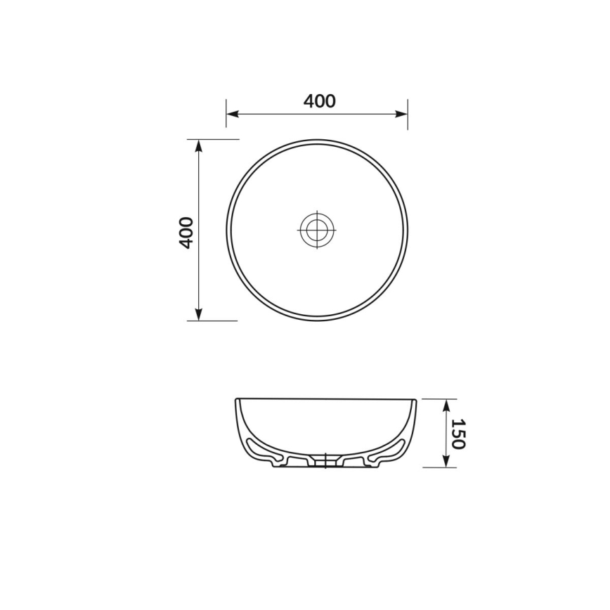 Cersanit K116-048-ECO - MODUO uz virsmas montējamā izlietne Ø 40 cm, keramiska, spīdīgi balta