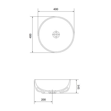 Cersanit K116-048 - MODUO virsmas izlietne, diametrs 40 cm, keramika/spīdīgi balta