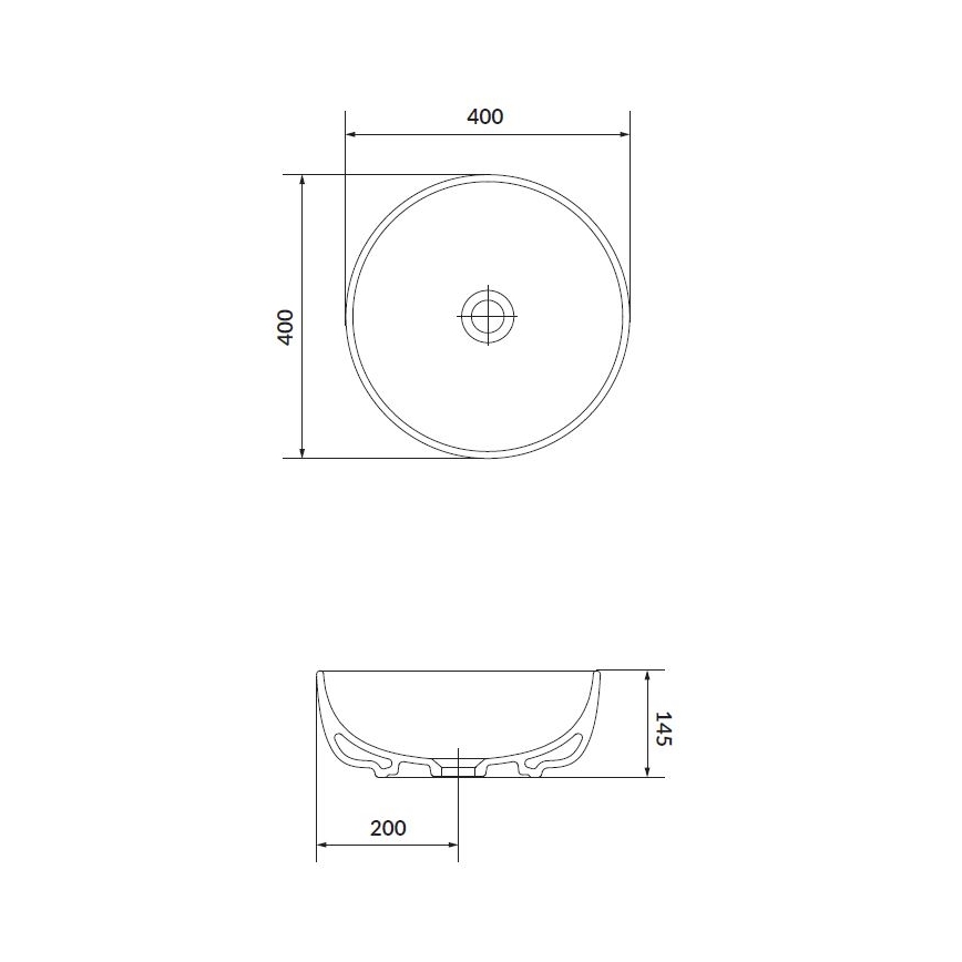 Cersanit K116-048 - MODUO virsmas izlietne, diametrs 40 cm, keramika/spīdīgi balta