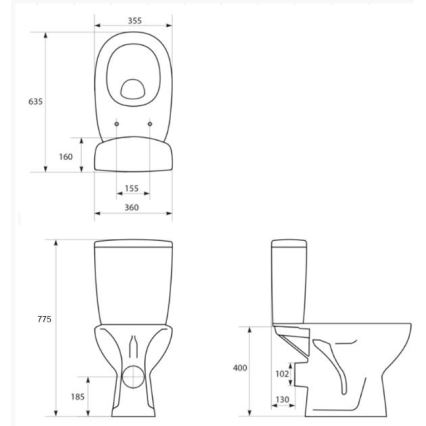 Cersanit K667-052 - Brīvi stāvošs tualetes pods ar tualetes vāku ARTECO keramika/balta