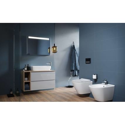 Cersanit K701-104 - Pie sienas stiprināms tualetes pods ar tualetes poda vāku CITY OVAL keramika/balta