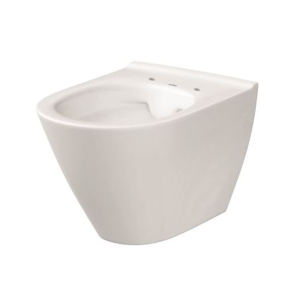 Cersanit K701-104 - Pie sienas stiprināms tualetes pods ar tualetes poda vāku CITY OVAL keramika/balta