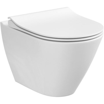 Cersanit K701-104 - Piekaramais tualetes pods ar vāku CITY OVAL keramika/balts
