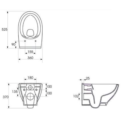 Cersanit K701-147 - Pie sienas stiprināms tualetes pods ar tualetes poda vāku SAVIO keramika/balta