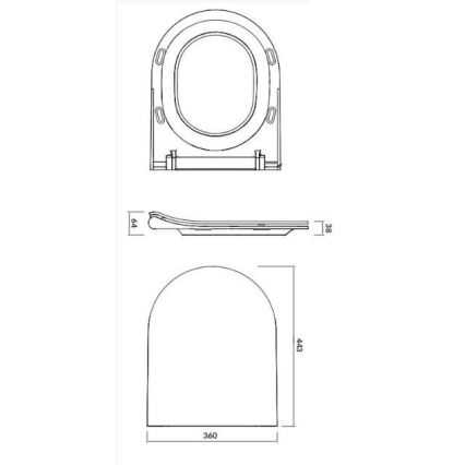 Cersanit K98-0146 - Tualetes poda vāks CITY OVAL SoftClose balta
