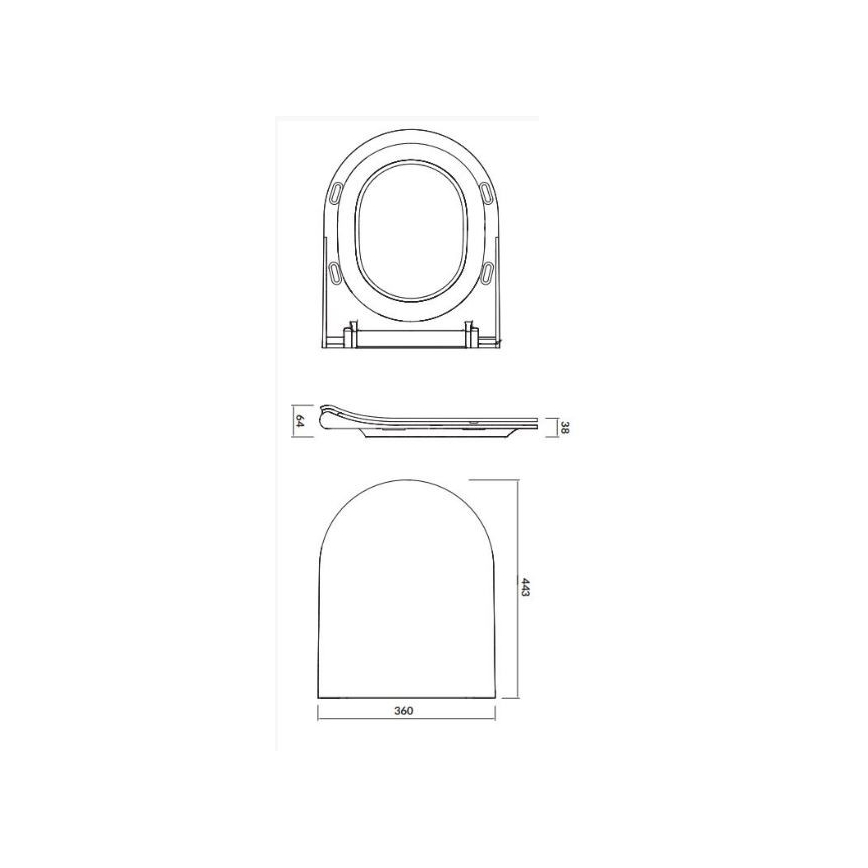 Cersanit K98-0146 - Tualetes poda vāks CITY OVAL SoftClose balta