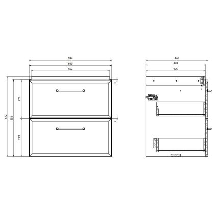 Cersanit S1021-003 - Pakarināms vannas istabas skapis zem izlietnes MILLE 60x45 cm, mentolzaļš