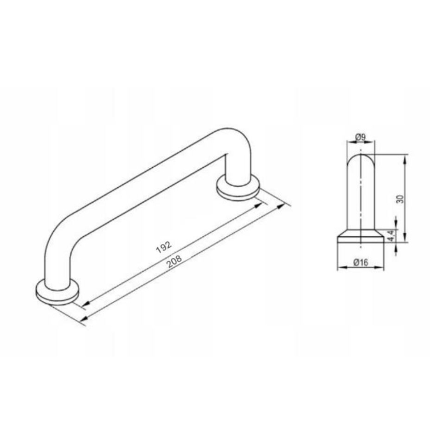 Cersanit S1021-017 - Mēbeļu rokturis MILLE 20x3 cm zelta