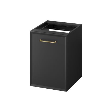 Cersanit S1022-012 - sienas piestiprināms vannasistabas skapītis ar veļas grozu MILLE 40x55x45 cm melns
