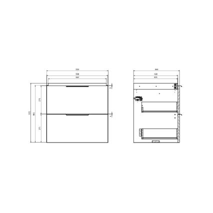 Cersanit S598-046-DSM- Sienas skapītis zem izlietnes MALIKA 60x45 cm balts