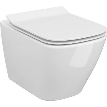 Cersanit S701-405 - Piekaramais WC ar CITY SQUARE vāku, keramika/balts