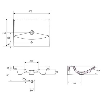 Cersanit S801-142-DSM - karājamais vannas istabas skapītis ar izlietni LARA CITY 60x45 cm balts