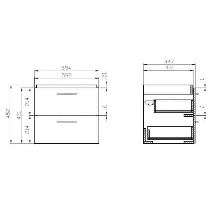 Cersanit S801-142-DSM - karājamais vannas istabas skapītis ar izlietni LARA CITY 60x45 cm balts