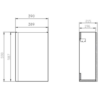 Cersanit S801-218-DSM - Piekarināms vannasistabas skapītis ar izlietni MODUO SLIM 40x22 cm spīdīgi balts