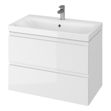 Cersanit S801-221-DSM - Pakaramā vannas istabas skapītis ar izlietni MEDDIE 62x80 cm spīdīgi balts