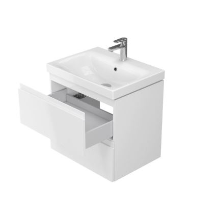 Cersanit S801-223-DSM - Karājamā vannas istabas skapīte ar izlietni MODUO 60x57x45 cm spīdīgi balta
