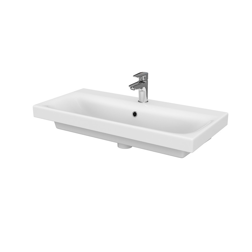 Cersanit S801-225-DSM - Pakaramā vannas istabas skapītis ar izlietni MODUO SLIM 62x80 cm spīdīgi balts