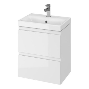 Cersanit S801-229-DSM - Pakaramā vannas istabas skapītis ar izlietni MEDA SLIM 62x50 cm spīdīgi balts