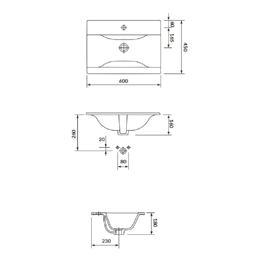Cersanit S801-309-DSM- Karājošs vannas skapītis ar izlietni NIKO 60x45 cm balts