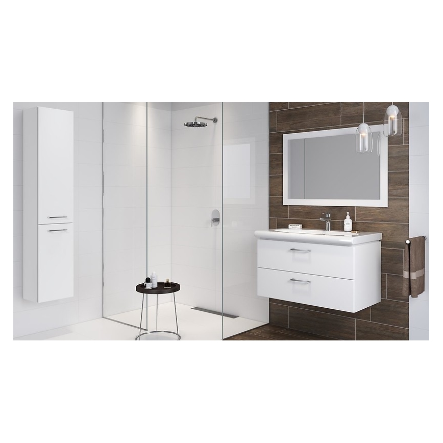 Cersanit S801-338-DSM - Piekaramais vannas istabas skapis ar izlietni ELODY 46x80 cm balta