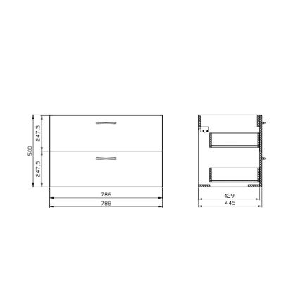Cersanit S801-538 - Piekaramais vannas istabas skapītis ar izlietni NIKO 80x45 cm balts