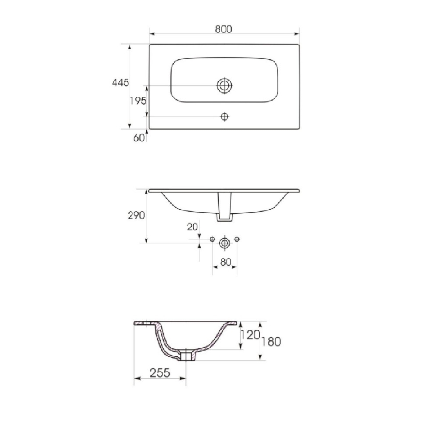 Cersanit S801-538 - Piekaramais vannas istabas skapītis ar izlietni NIKO 80x45 cm balts