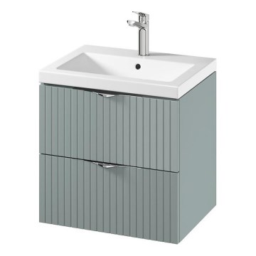 Cersanit S801-544 - TIRSO sienas piestiprināms vannas istabas skapītis ar izlietni, 60x60x45 cm, mētras krāsā