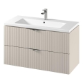 Cersanit S801-548 - Sienas piestiprināms vannas istabas skapītis ar izlietni TIRSO 100x60x45 cm bēšs