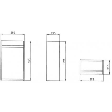 Cersanit S924-001 - Vannas istabas skapītis zem izlietnes CREA 39,2x21,5 cm, glancēts balts