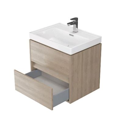 Cersanit S924-008 - Hanging vannas istaba basin skapis BARBARA 53,3x59,4 cm ozols