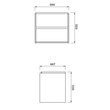 Cersanit S924-008 - Piekaramais vannas istabas skapītis zem izlietnes CREA 59,4x44,7 cm ozols