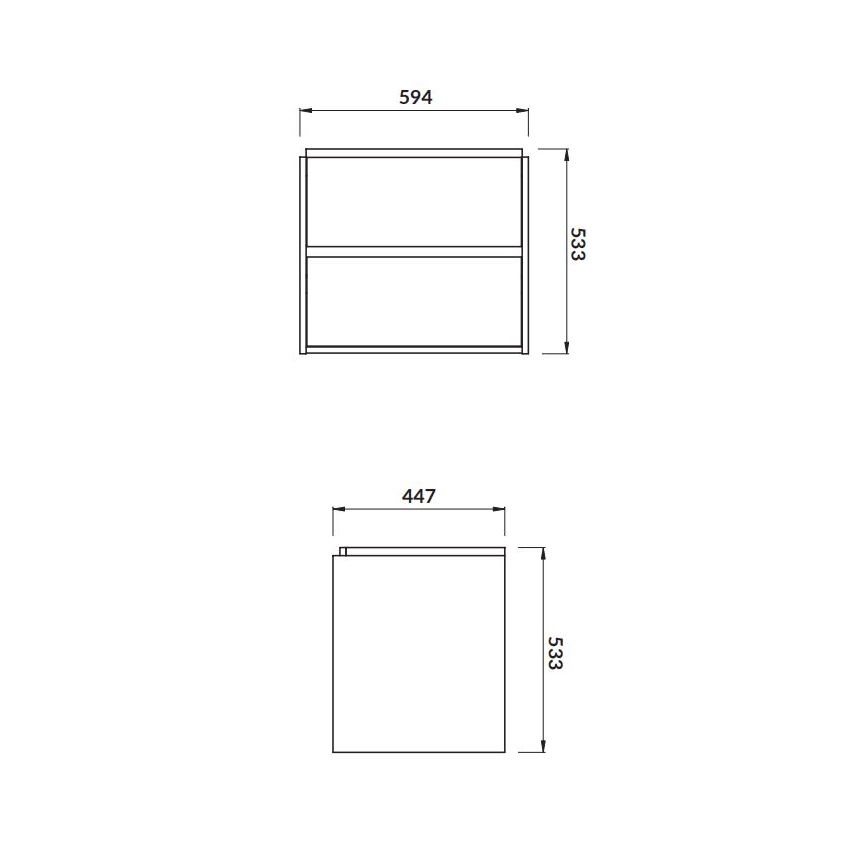 Cersanit S924-008 - Piekaramais vannas istabas skapītis zem izlietnes CREA 59,4x44,7 cm ozols