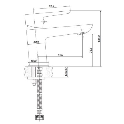 Cersanit S951-045 - Izlietnes krāns MILLE 13,4 cm spīdīgi hromēts + noteka