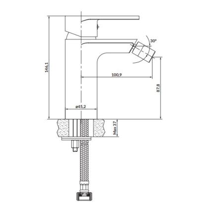 Cersanit S951-316 - Bidē krāns CREA melna