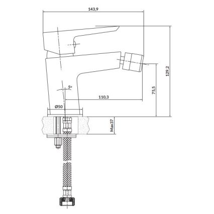 Cersanit S951-348 - Bidē krāns MILLE balta